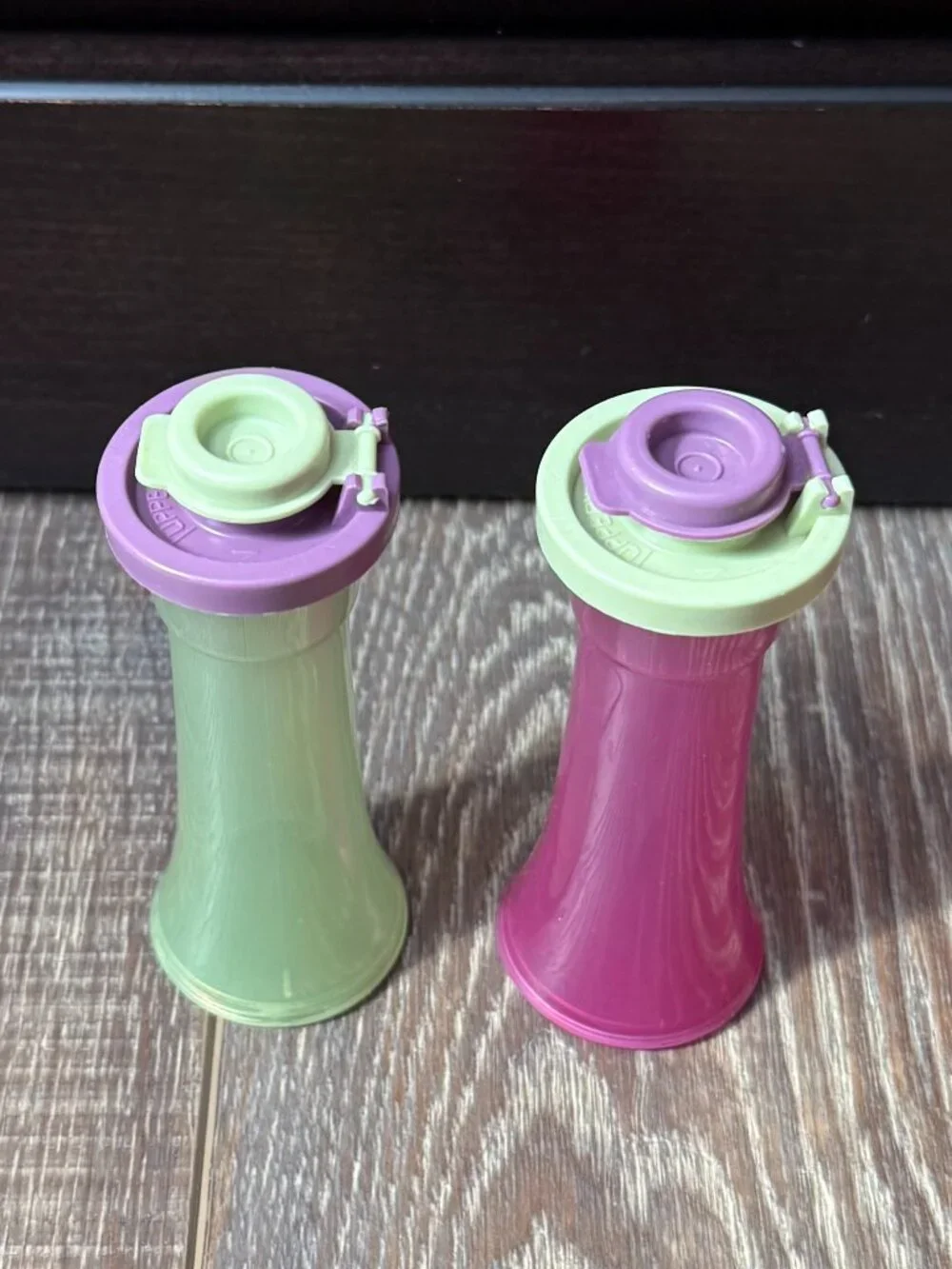 Tupperware Hourglass Mini Salt and Pepper Shakers